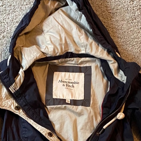 Abercrombie & Fitch Cotton Navy Hooded Vintage Utility Jacket Size XS - Picture 2 of 10